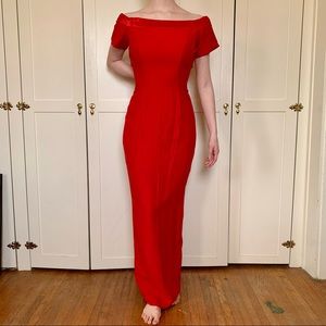 House of Bianchi red evening formal prom dress